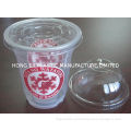 98mm Plastic Disposable Clear Cup Lids For Milk , Pet Flat Shape